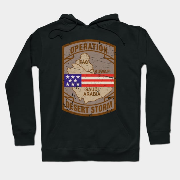 Desert Storm Vintage Badge Hoodie by Distant War